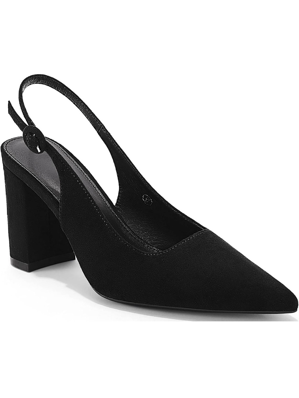 NWT Pointed Toe Block Heel Slingbacks Faux Suede